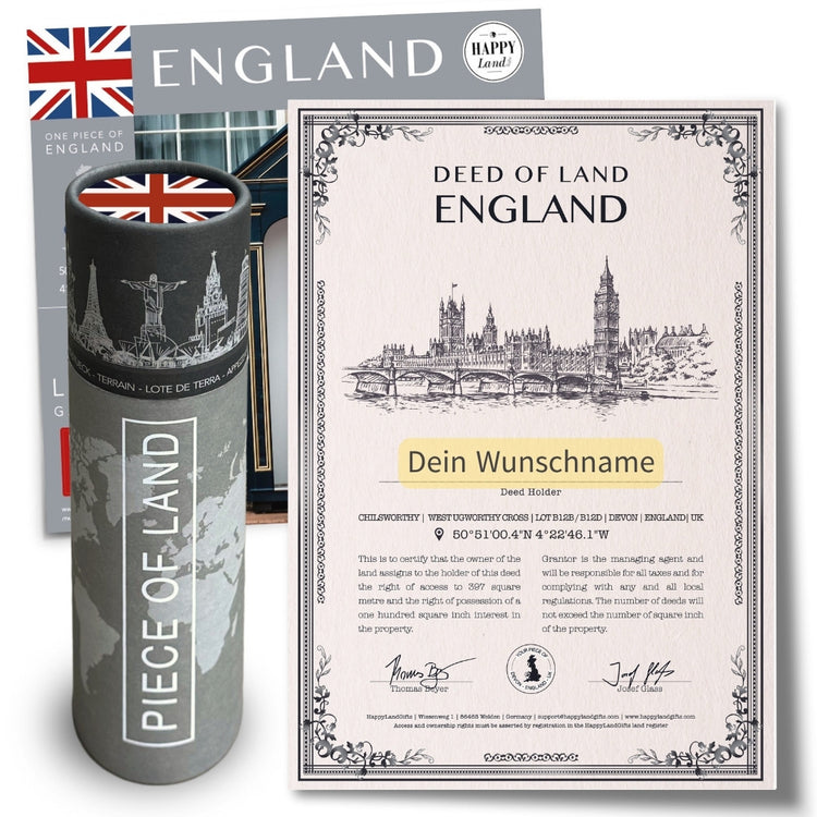 Real ENGLAND property as a gift land gift · Premium