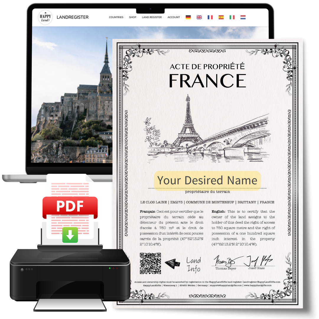 Real piece of FRANCE as a gift | Digital Version | Last minute gift