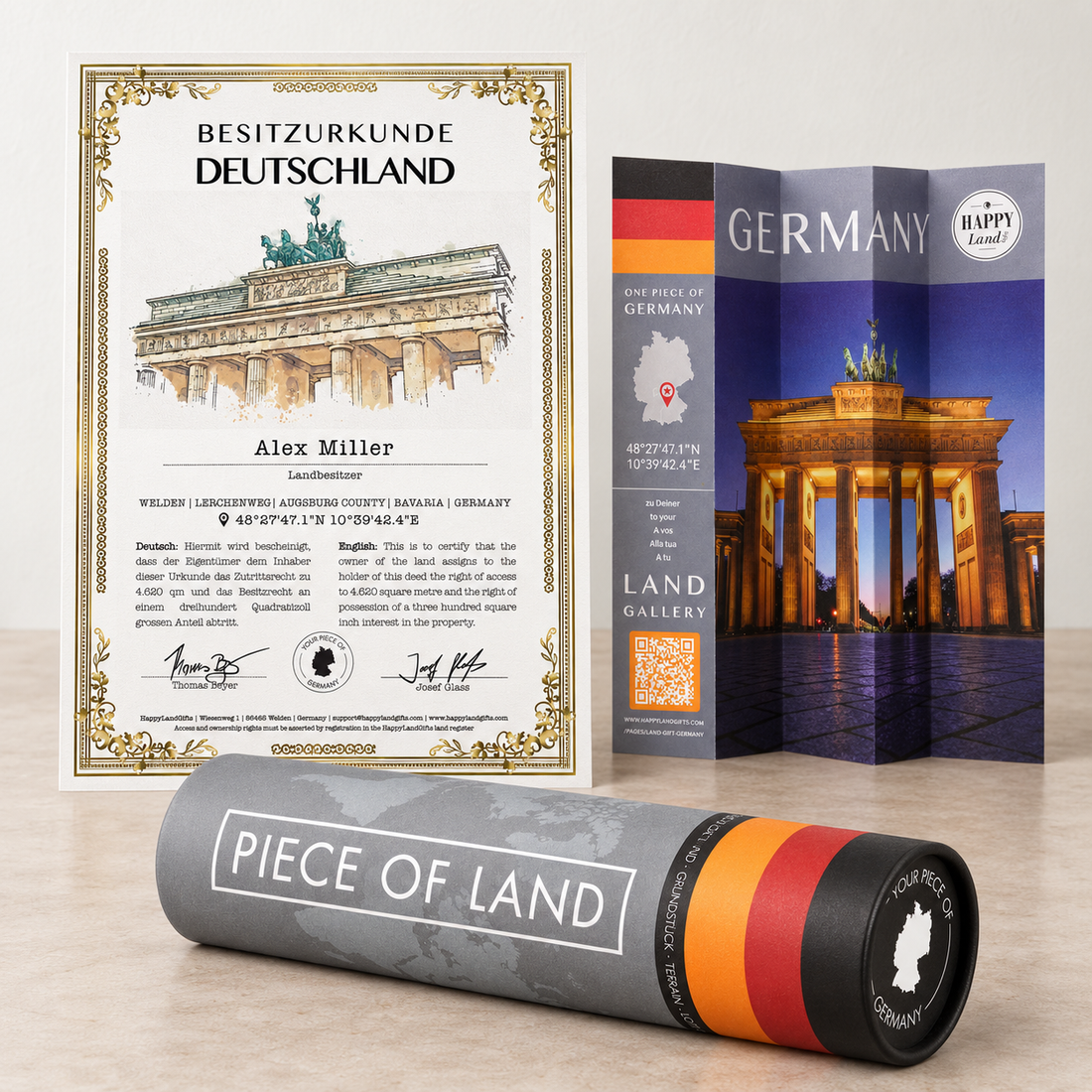 Echtes DEUTSCHLAND Grundstück Geschenk