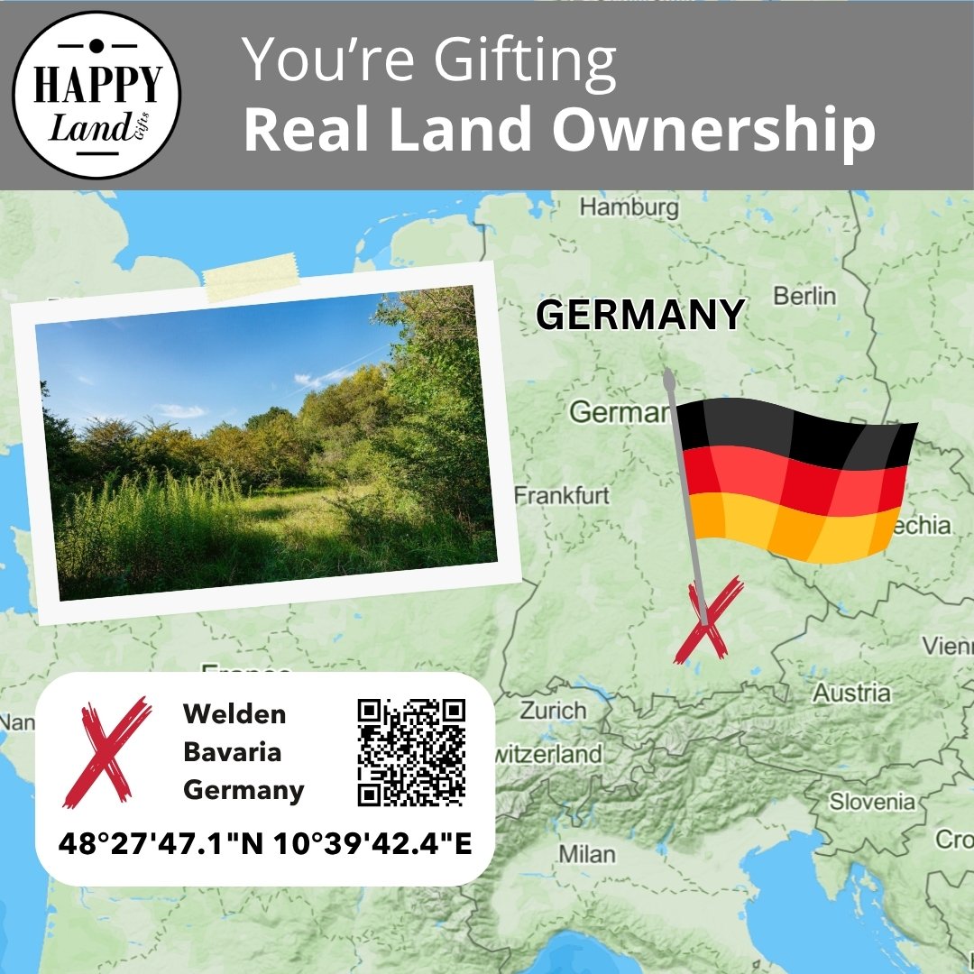 Map of Germany highlighting Welden, Bavaria with a red X and German flag marking the location.