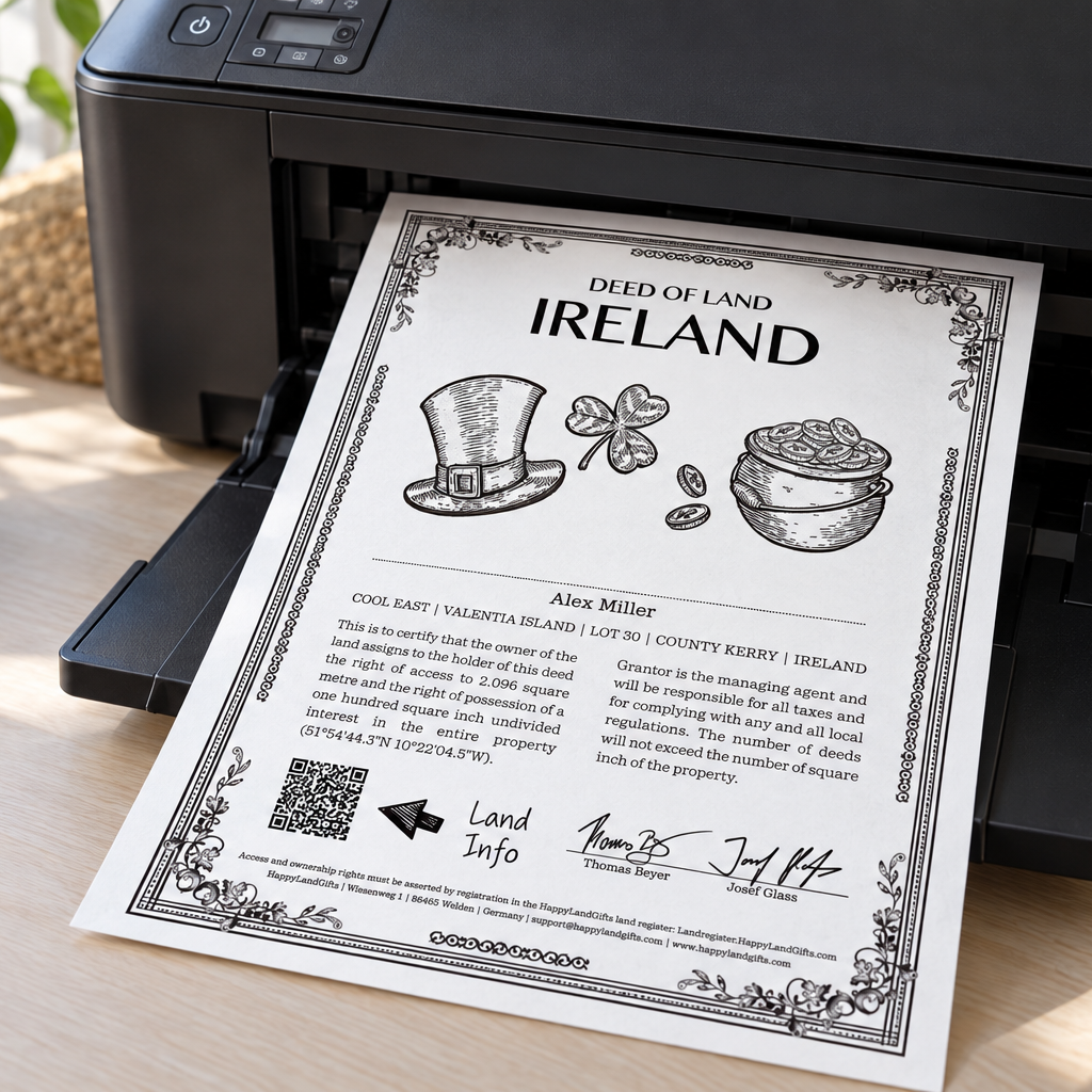 Echtes IRLAND Grundstück als Geschenk | Digital Version | Last Minute Geschenk