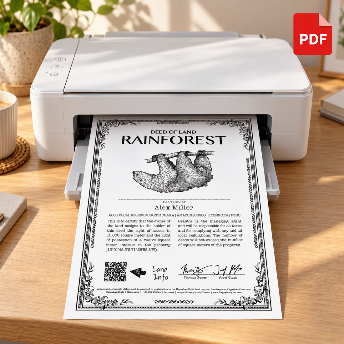 Real piece of Rainforest in Peru as a gift | Digital Version | Last minute gift