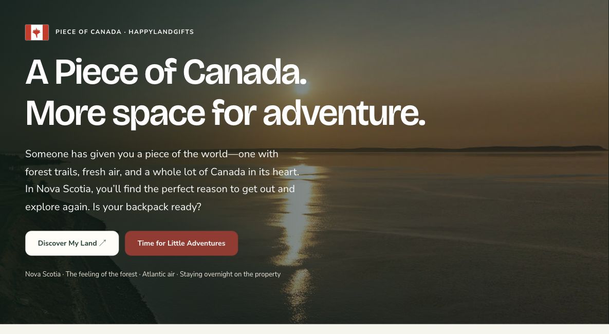 Actual English Canada Land Register page shown on a laptop