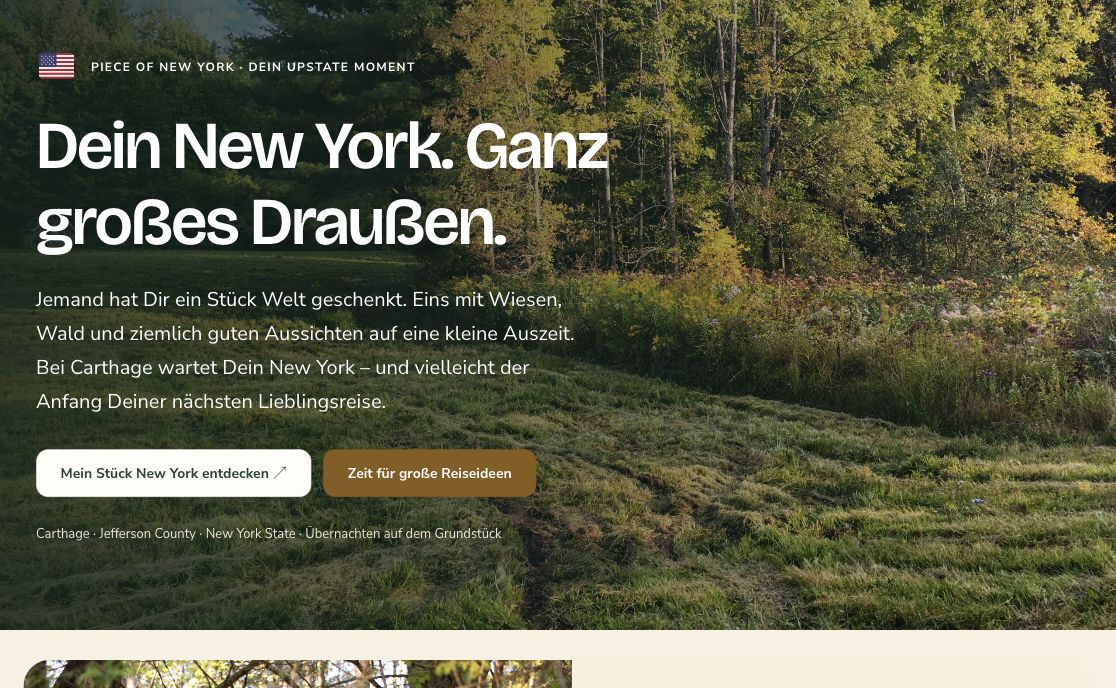 Echte deutsche New-York-LandRegister-Seite auf einem freigestellten Laptop