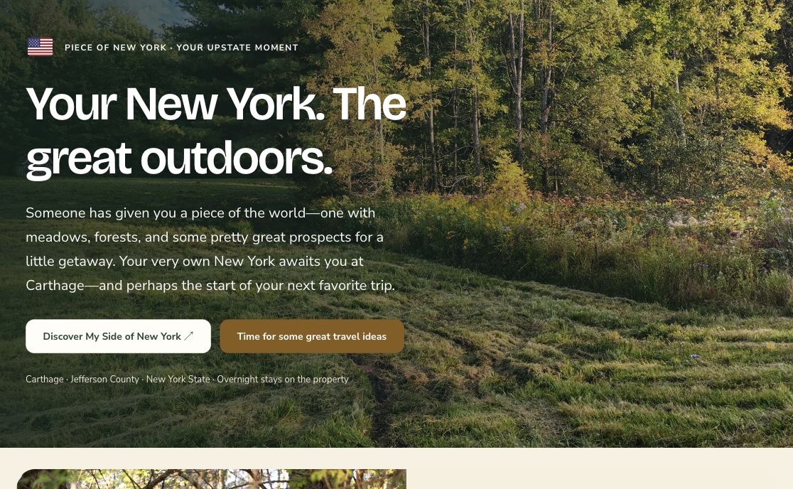 Actual English New York Land Register page shown on a laptop
