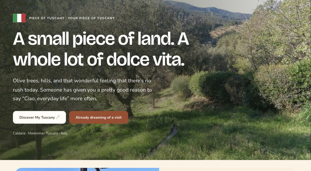Actual English Tuscany Land Register page shown on a laptop